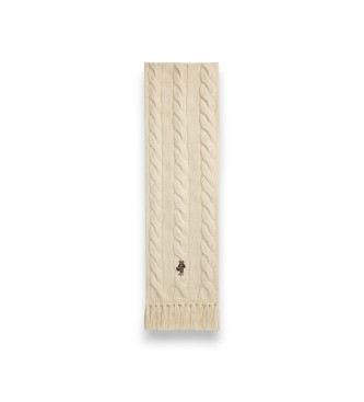Polo Ralph Lauren Sciarpa a trecce con Polo Bear beige