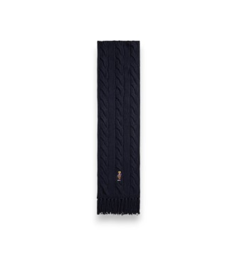 Polo Ralph Lauren Sciarpa a punto trecce con Polo Bear blu marino