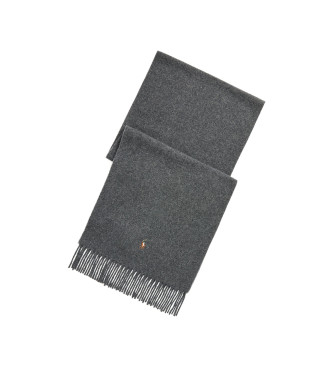 Polo Ralph Lauren Bufanda de lana virgen con flecos gris