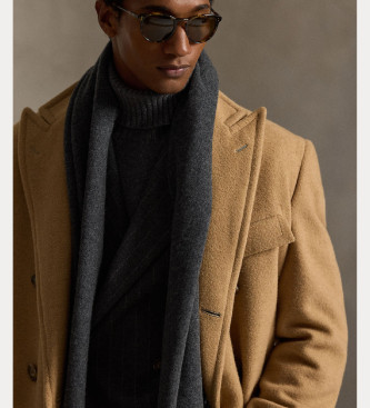 Polo Ralph Lauren Bufanda de lana virgen con flecos gris