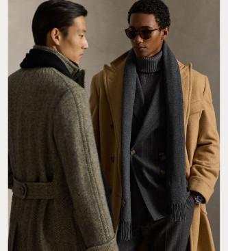 Polo Ralph Lauren Bufanda de lana virgen con flecos gris