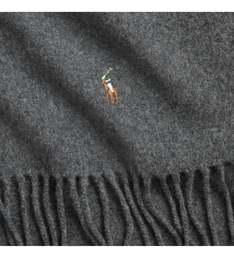 Polo Ralph Lauren Bufanda de lana virgen con flecos gris