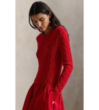 Polo Ralph Lauren Vestido de algodão com corpete de oitos vermelhos
