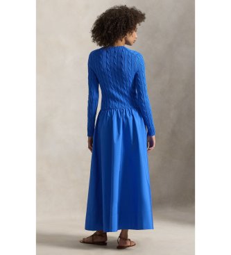 Polo Ralph Lauren Vestido de algodão com corpete de oitos azuis