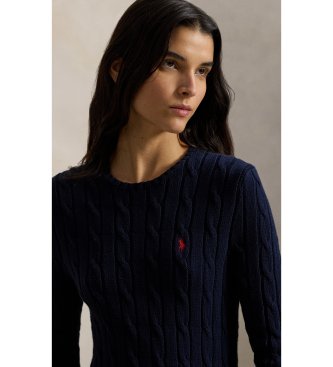 Polo Ralph Lauren Baumwollkleid mit marineblauem Achter-Mieder