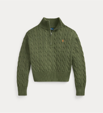 Polo Ralph Lauren Cable knit cotton sweater in green