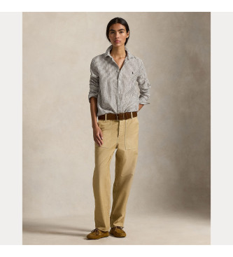 Polo Ralph Lauren Braunes Leinenhemd in klassischer Passform