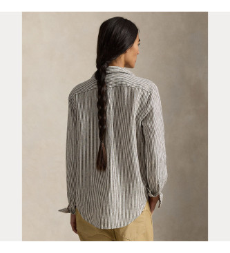 Polo Ralph Lauren Braunes Leinenhemd in klassischer Passform