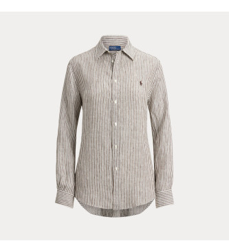 Polo Ralph Lauren Braunes Leinenhemd in klassischer Passform