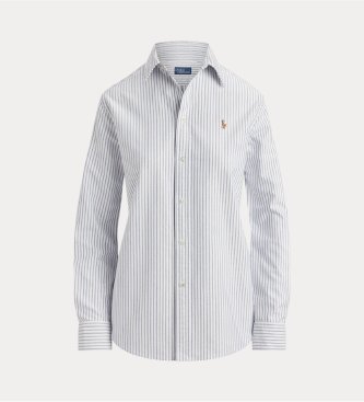 Polo Ralph Lauren Camisa Classic Fit Striped Oxford blanco, azul