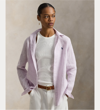 Polo Ralph Lauren Klassisches rosa Leinenhemd