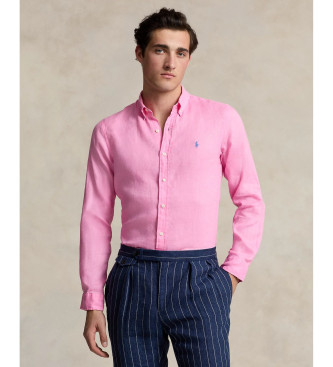 Polo Ralph Lauren Custom Fit Roze Linnen Overhemd