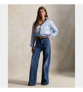 Polo Ralph Lauren Blau gestreiftes Baumwollhemd