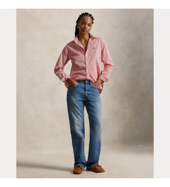 Polo Ralph Lauren Rot gestreiftes Baumwollhemd