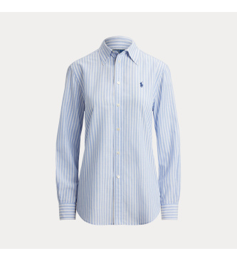 Polo Ralph Lauren Srajca iz bombaža in lanu Classic Fit modra