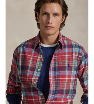 Polo Ralph Lauren Camisa de cuadros Oxford Custom Fit rojo