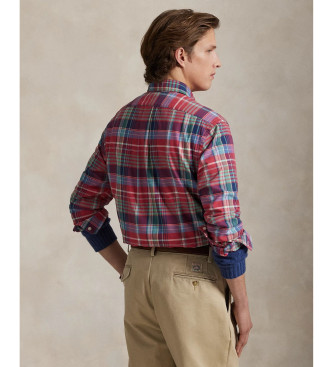 Polo Ralph Lauren Camisa de cuadros Oxford Custom Fit rojo