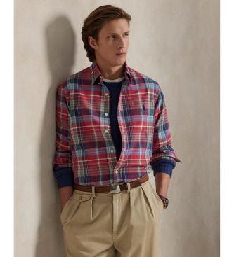 Polo Ralph Lauren Camisa de cuadros Oxford Custom Fit rojo