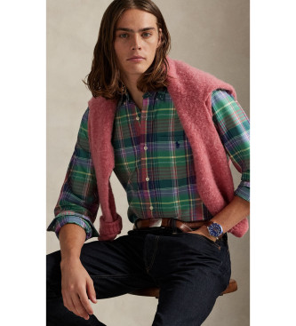 Polo Ralph Lauren Camicia a quadri Oxford verde su misura