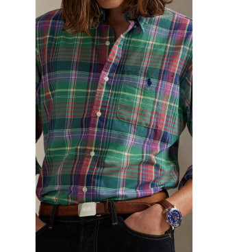 Polo Ralph Lauren Camicia a quadri Oxford verde su misura