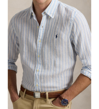 Polo Ralph Lauren Lanena srajca z belimi in modrimi črtami