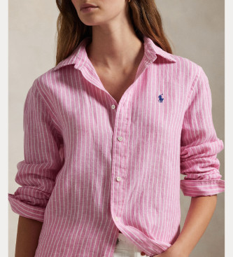 Polo Ralph Lauren Camicia in lino a righe rosa dalla vestibilit classica