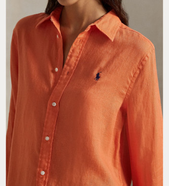 Polo Ralph Lauren Camicia in lino arancione dalla vestibilit classica