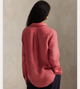 Polo Ralph Lauren Camicia in lino rosa dalla vestibilit classica