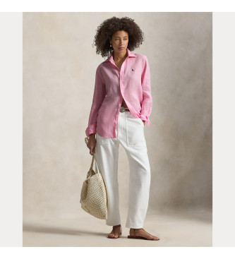 Polo Ralph Lauren Camisa de lino Classic Fit rosa claro