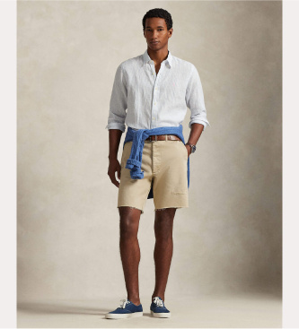Polo Ralph Lauren Camicia di lino a righe Custom Fit blu