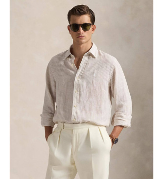 Polo Ralph Lauren Camicia in lino a righe beige su misura
