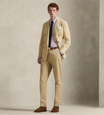 Polo Ralph Lauren Camisa de lino con rayas Custom Fit lila