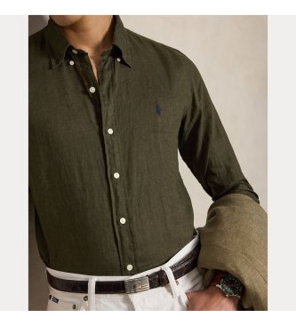 Polo Ralph Lauren Custom Fit Linen Shirt green