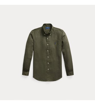 Polo Ralph Lauren Custom Fit Linen Shirt green