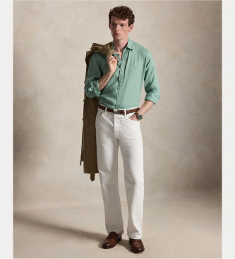 Polo Ralph Lauren Camicia di lino verde su misura