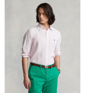 Polo Ralph Lauren Custom Fit stribet hrskjorte pink