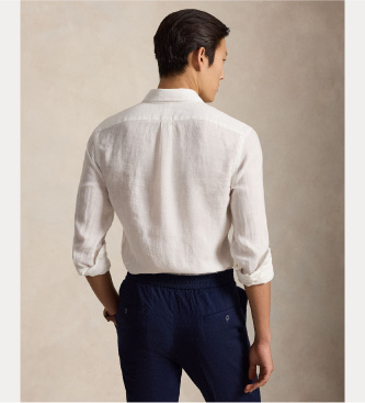 Polo Ralph Lauren Slim Fit linneskjorta vit