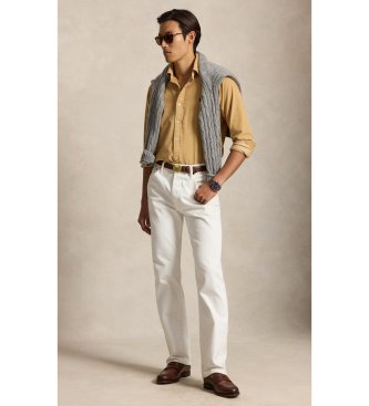 Polo Ralph Lauren Camisa de veludo cotelê Custom Fit marrom