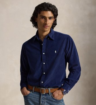 Polo Ralph Lauren Camicia di velluto a coste Custom Fit blu marino