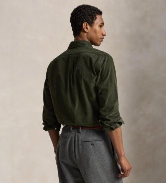 Polo Ralph Lauren Camicia di velluto a coste Custom Fit verde oliva