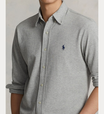 Polo Ralph Lauren Camicia in piqu ultraleggero grigio