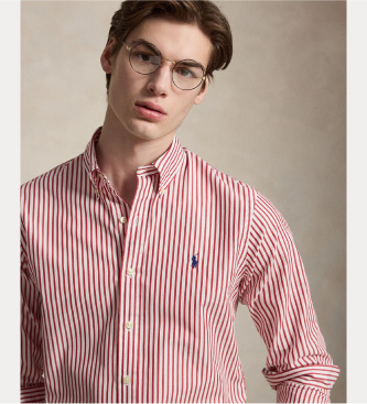 Polo Ralph Lauren Chemise en popeline � rayures roses Custom Fit