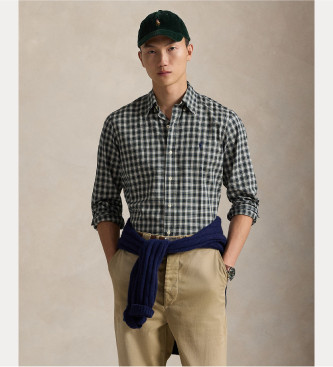 Polo Ralph Lauren Camisa de sarga Custom Fit con cuadros marino