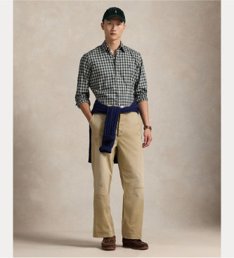 Polo Ralph Lauren Camisa de sarga Custom Fit con cuadros marino