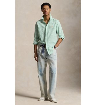Polo Ralph Lauren Camicia Sirsaca su misura con strisce verdi