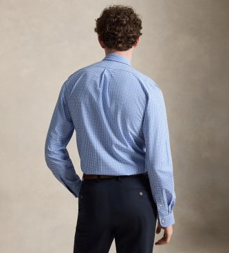 Polo Ralph Lauren Camisa slim fit azul em popelina elástica
