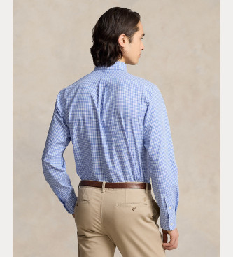 Polo Ralph Lauren Niebieska koszula z elastycznej popeliny o kroju slim fit
