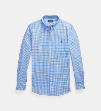 Polo Ralph Lauren Niebieska koszula z elastycznej popeliny o kroju slim fit