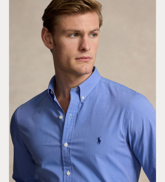 Polo Ralph Lauren Slim fit elasticated fil--fil shirt blue