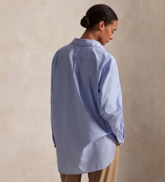 Polo Ralph Lauren Camisa oversize de algodão fil-à-fil azul